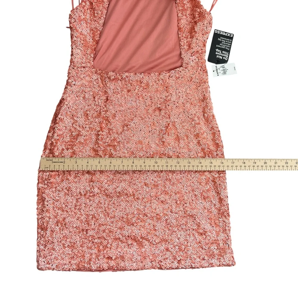 Coral Sequin Mini Dress - Picture 13 of 13